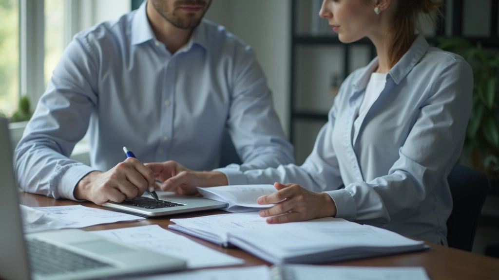 Финансовый менеджер планирует бюджет на компьютере